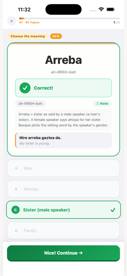 A cultural note explaining a Basque word